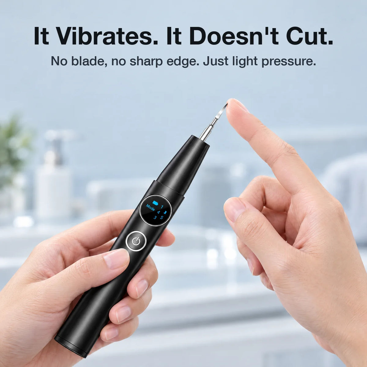 It vibrates, it doesn't cut